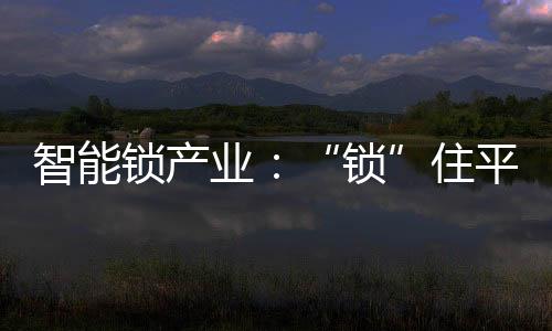 要督促智能锁企业良性发展