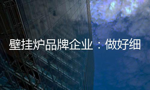 壁挂已经进入品牌竞争阶段