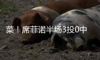 菜	！席菲诺半场3投0中一分未得 出现3犯规&正负值
